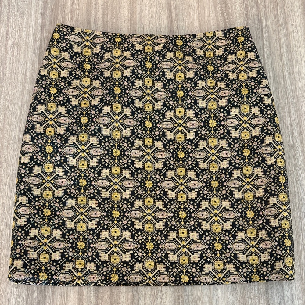 J. McLaughlin Metallic Print Skirt Women’s Size 8